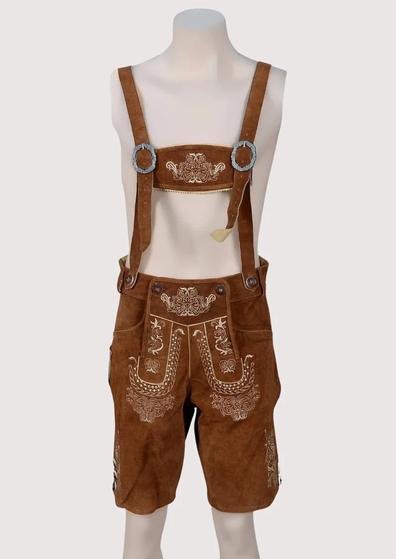 Trachten Short Lederhosen Real Shaded Brown