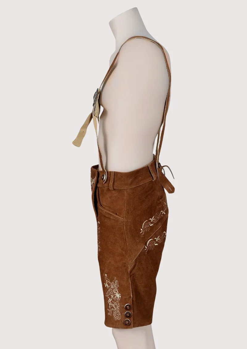 Trachten Short Lederhosen Real Shaded Brown