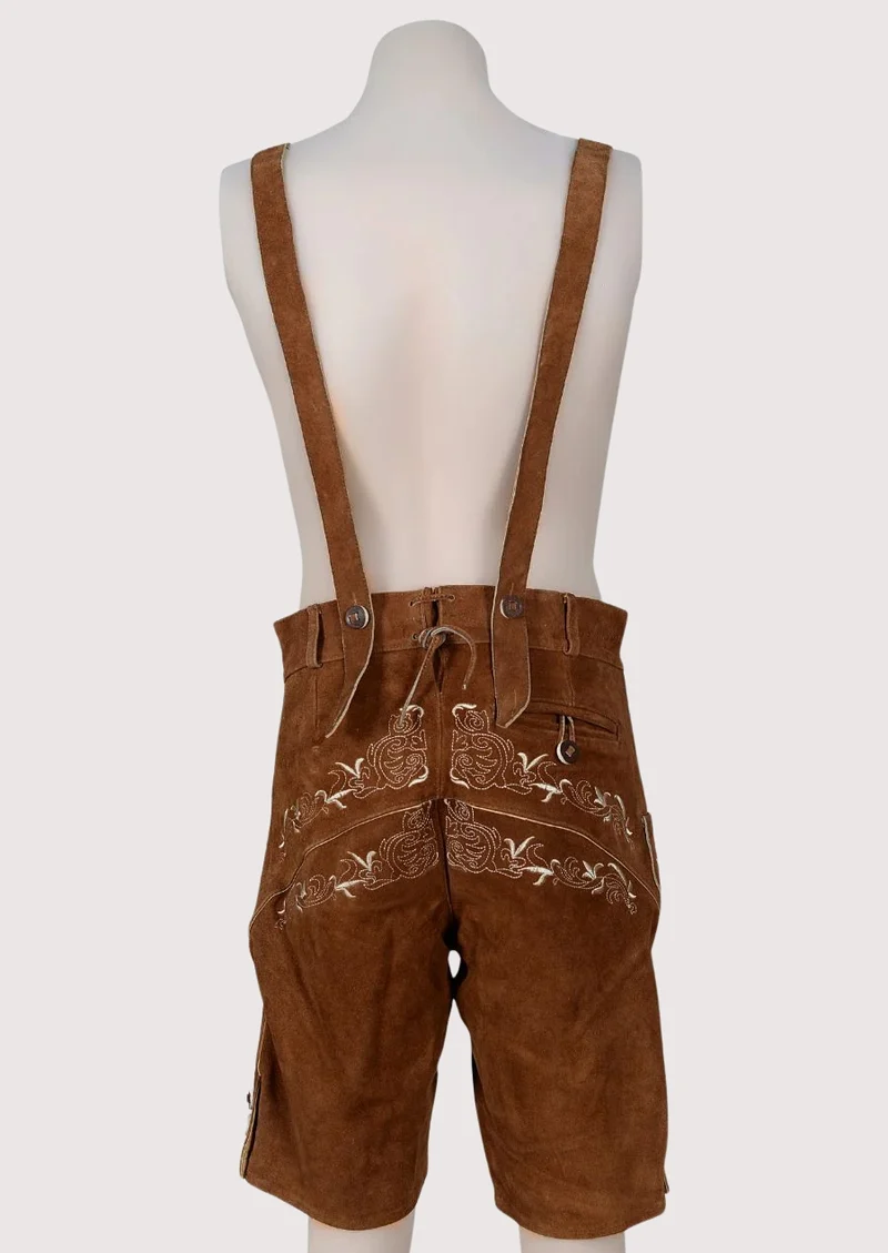 Trachten Short Lederhosen Real Shaded Brown