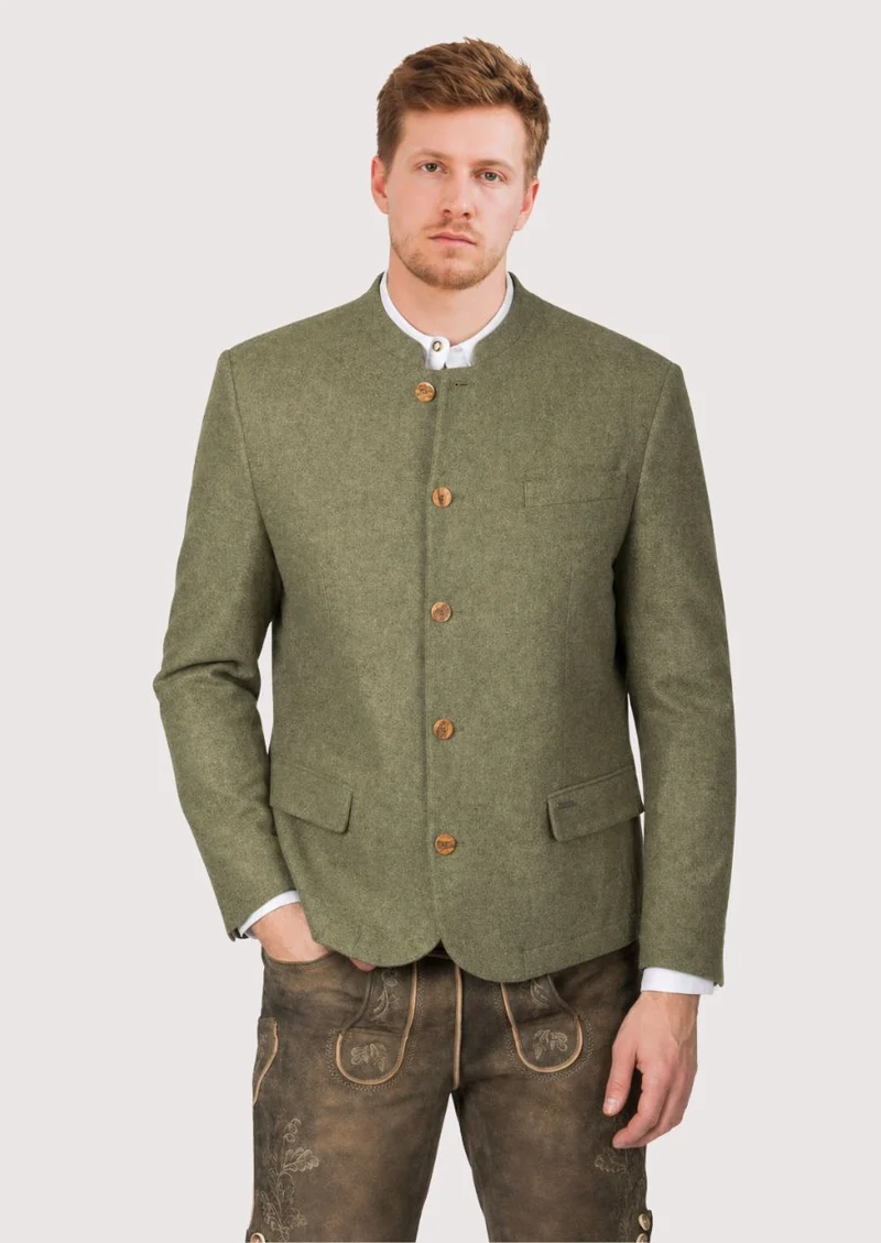 Mens Olive Green Trachten Jacket