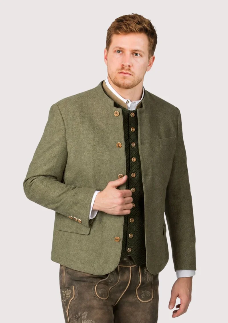 Mens Olive Green Trachten Jacket
