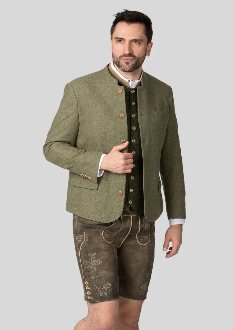 Mens Olive Green Trachten Jacket