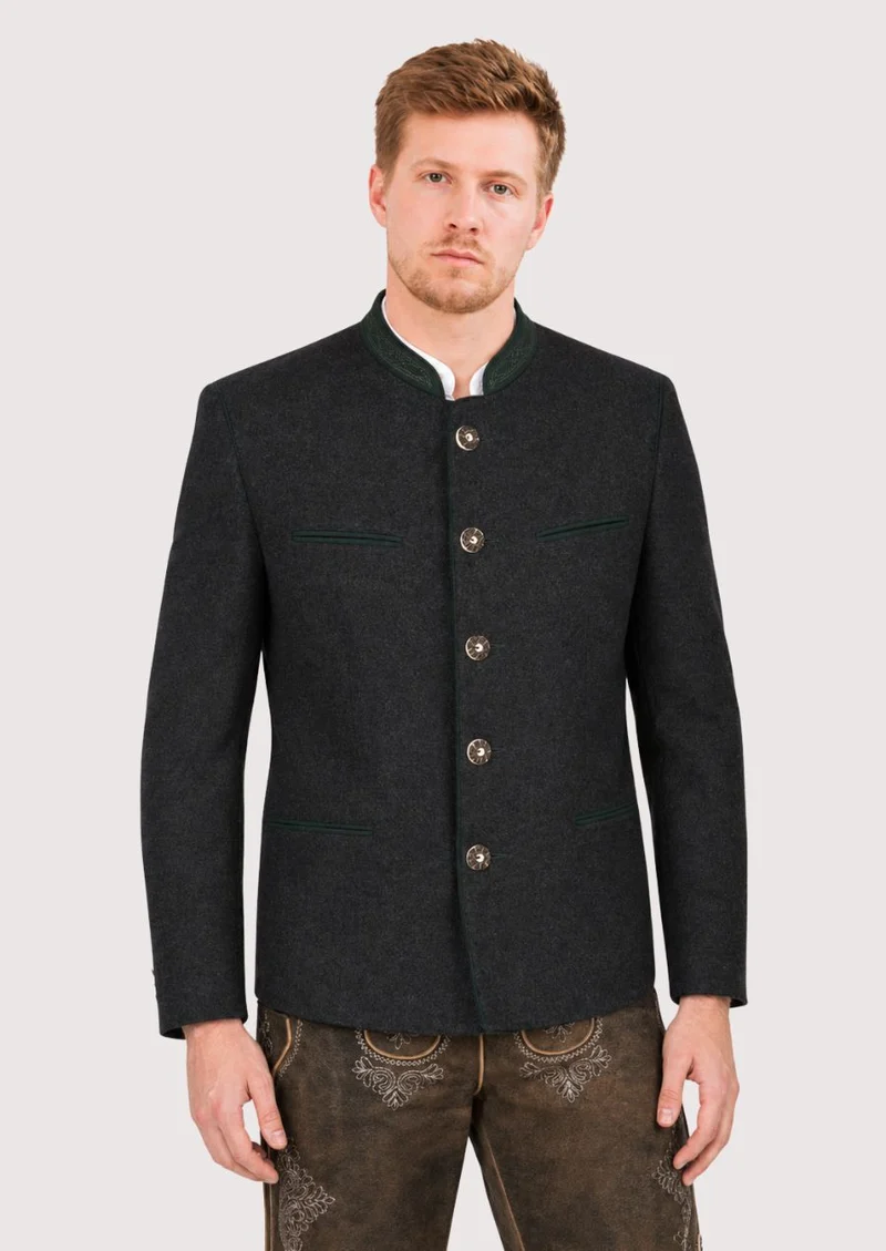 Mens Bavarian Charcoal Trachten Jacket