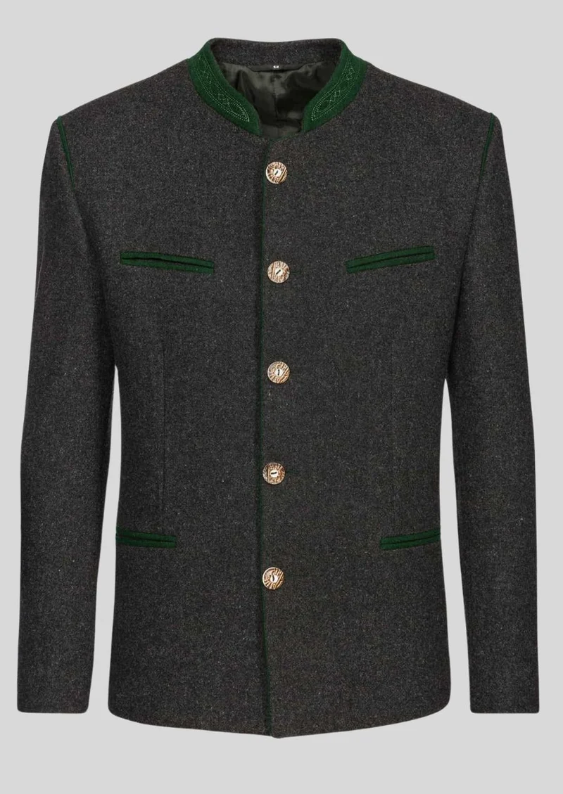 Mens Bavarian Charcoal Trachten Jacket