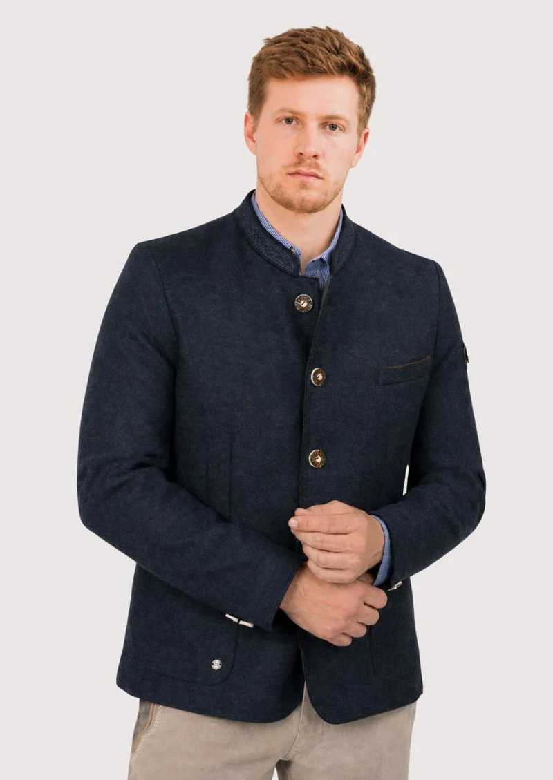 Mens Navy Trachten Jacket Fit