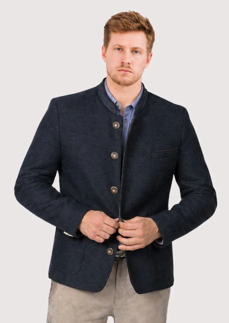 Mens Navy Trachten Jacket Fit