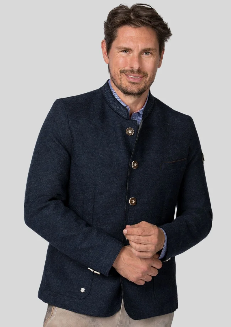 Mens Navy Trachten Jacket Fit