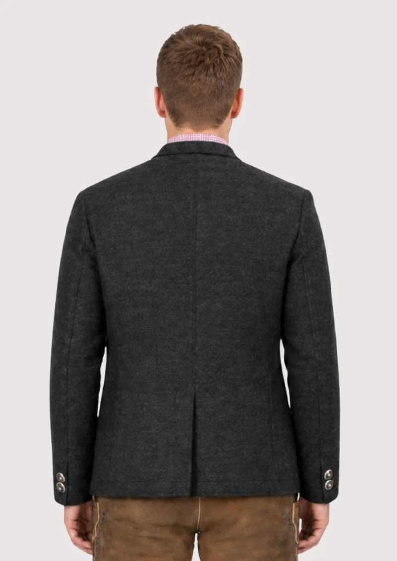 Mens Dark Grey Trachten Jacket Fit