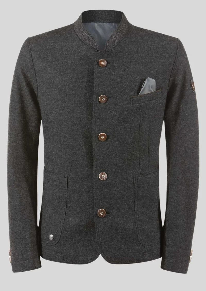 Mens Dark Grey Trachten Jacket Fit