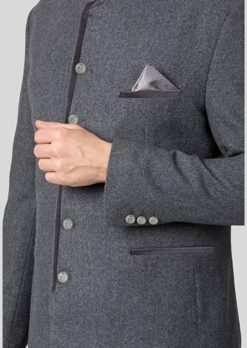 Mens Charcoal Trachten Jacket Fit