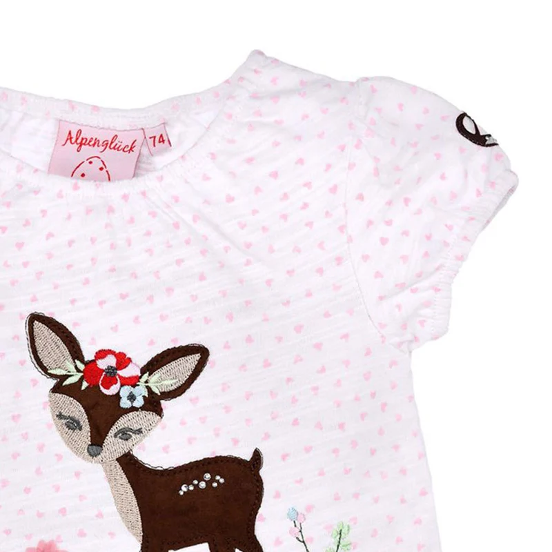 BONDI T-Shirt "Bambi" für Babys und Mädchen 86617 - Weiß / Bunt | Kurzarmshirt