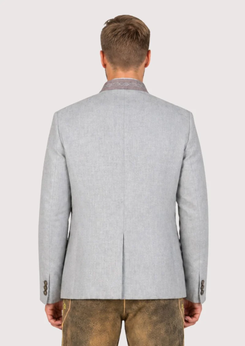 Mens Light Grey Trachten Jacket Fit
