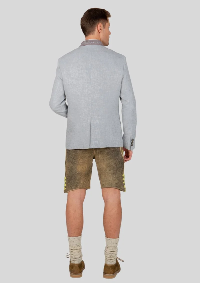 Mens Light Grey Trachten Jacket Fit