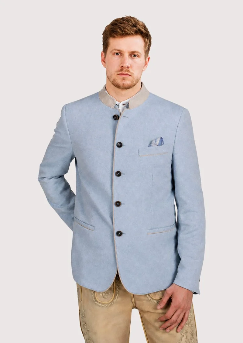 Mens Light Blue Trachten Jacket
