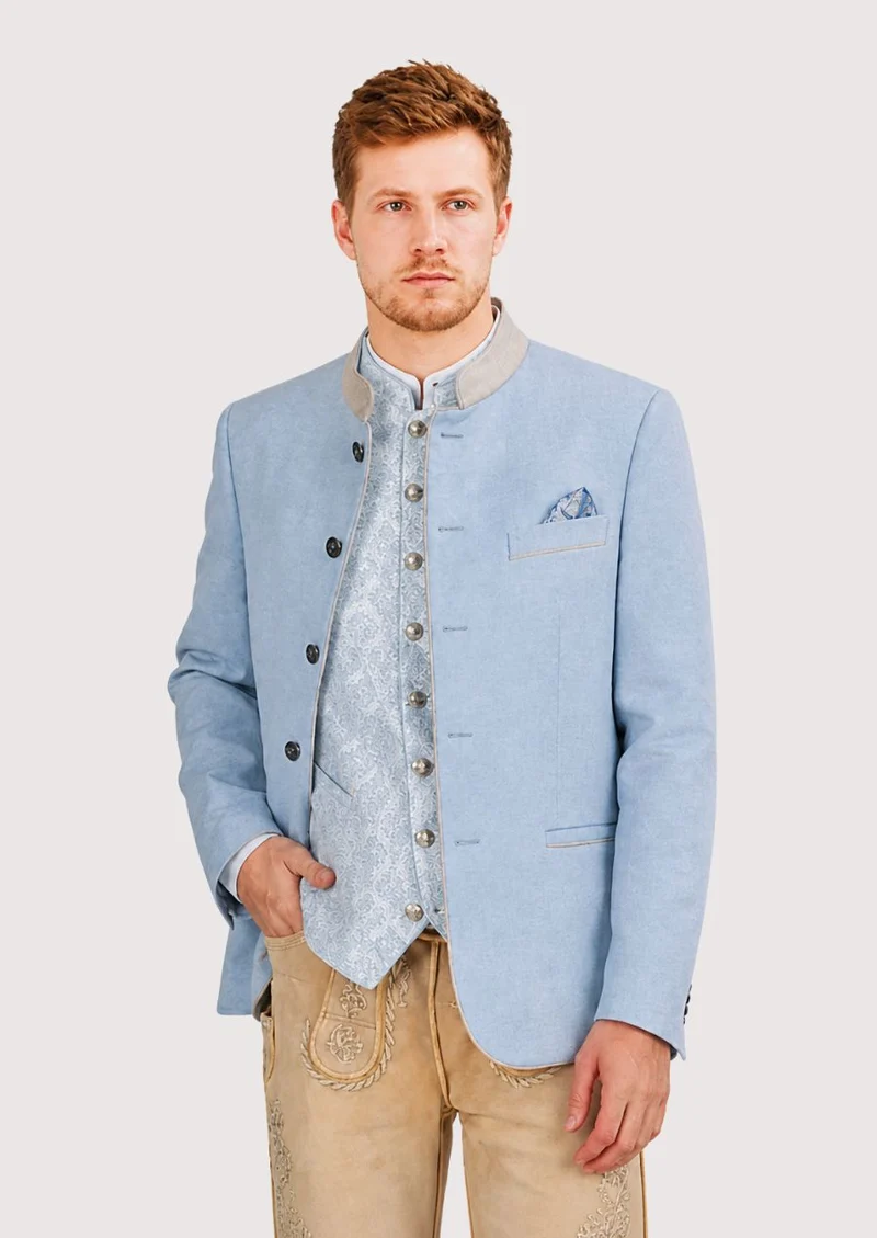 Mens Light Blue Trachten Jacket