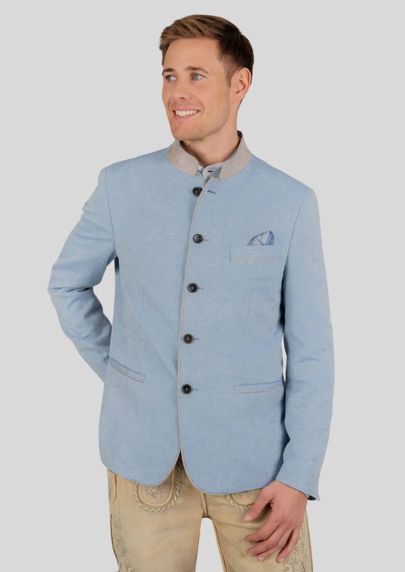 Mens Light Blue Trachten Jacket