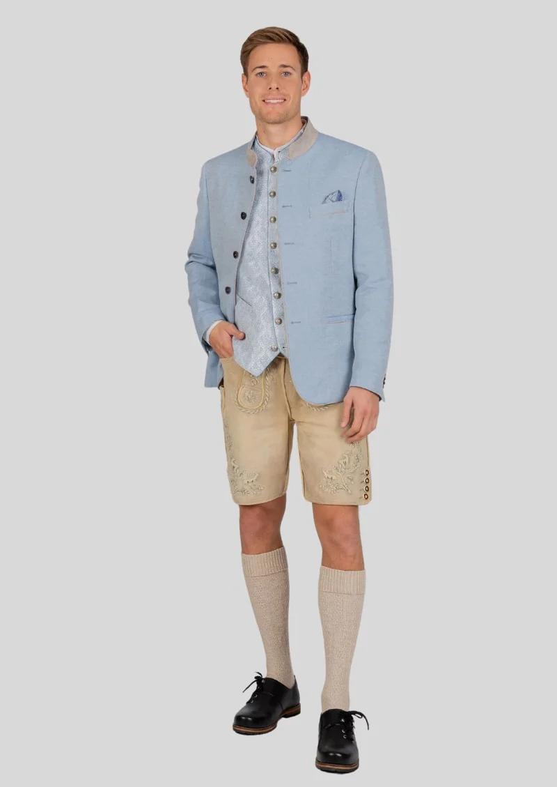 Mens Light Blue Trachten Jacket