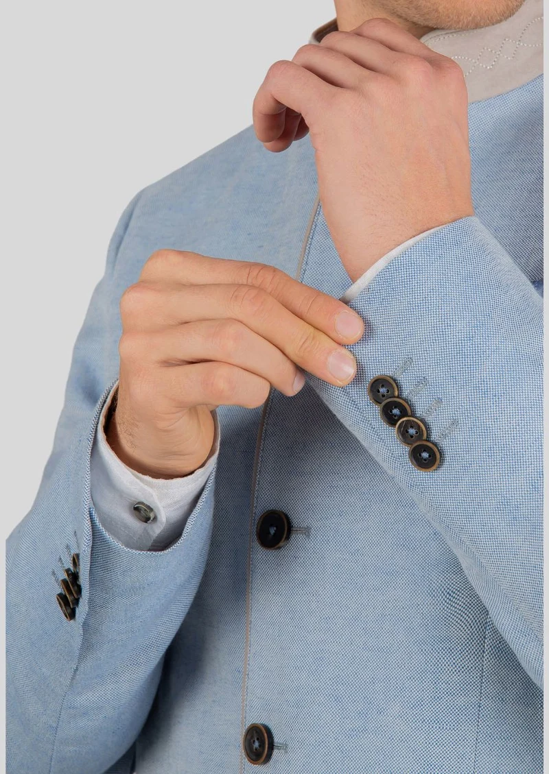Mens Light Blue Trachten Jacket