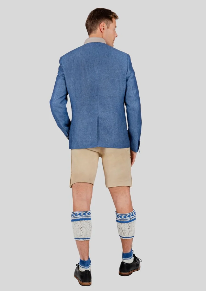 Mens Blue Trachten Jacket Slim Fit