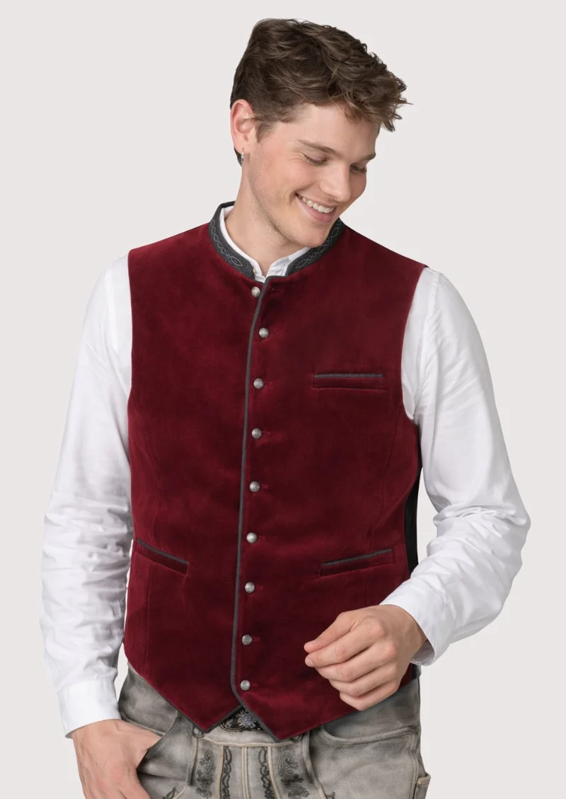 Mens Alpine Red Traditional Vest