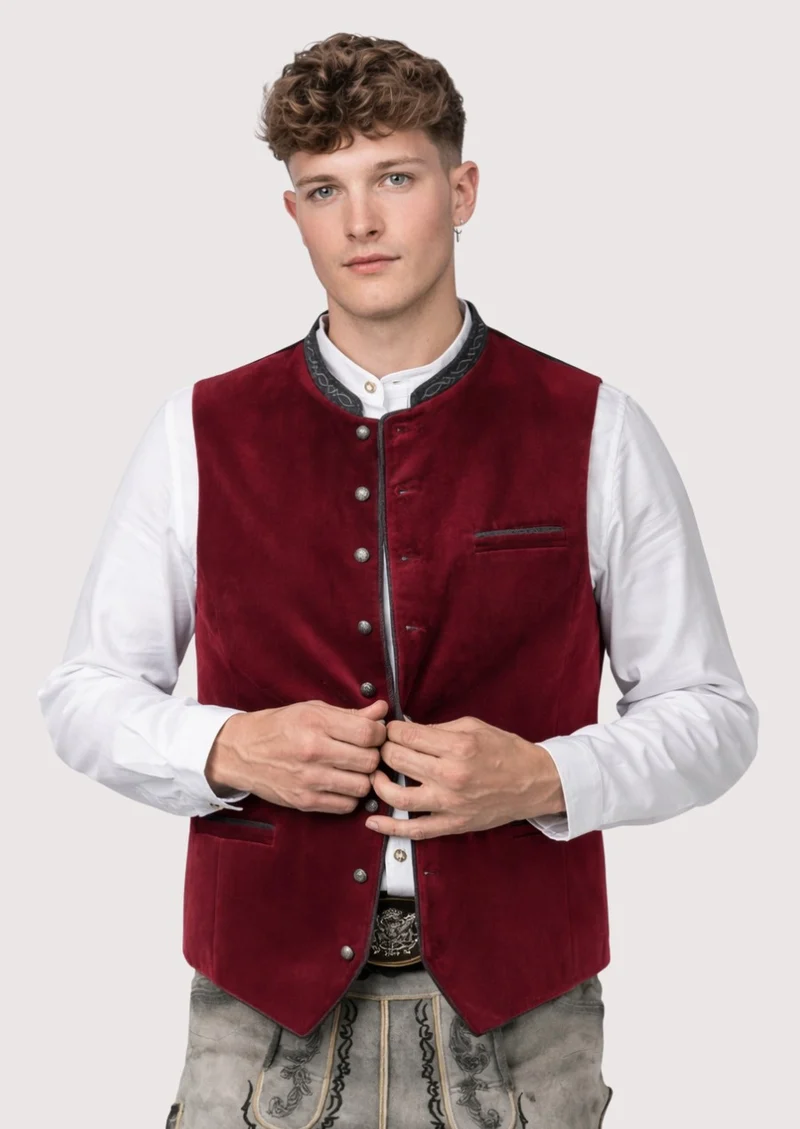Mens Alpine Red Traditional Vest