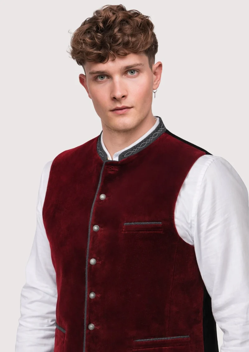 Mens Alpine Red Traditional Vest