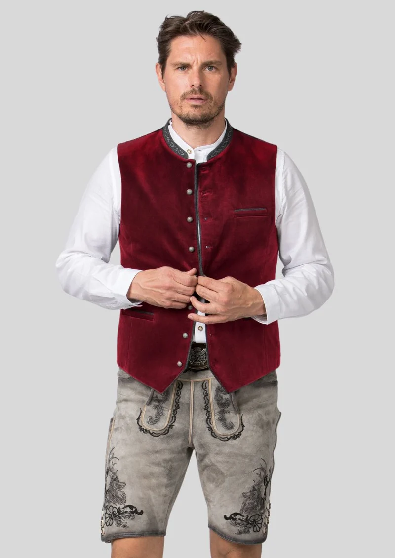 Mens Alpine Red Traditional Vest