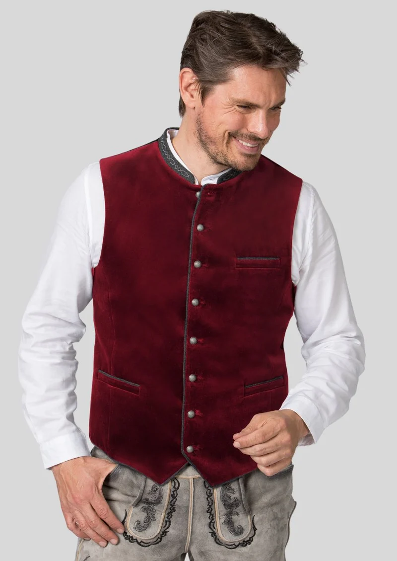Mens Alpine Red Traditional Vest