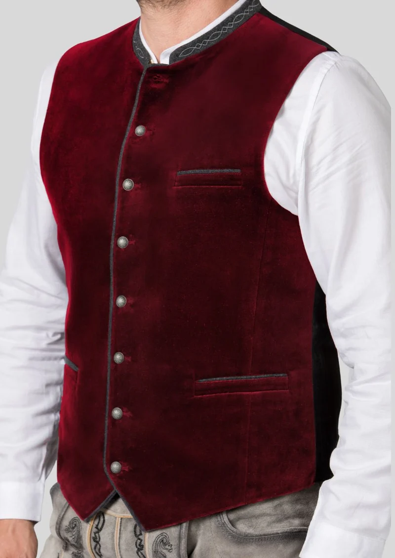 Mens Alpine Red Traditional Vest