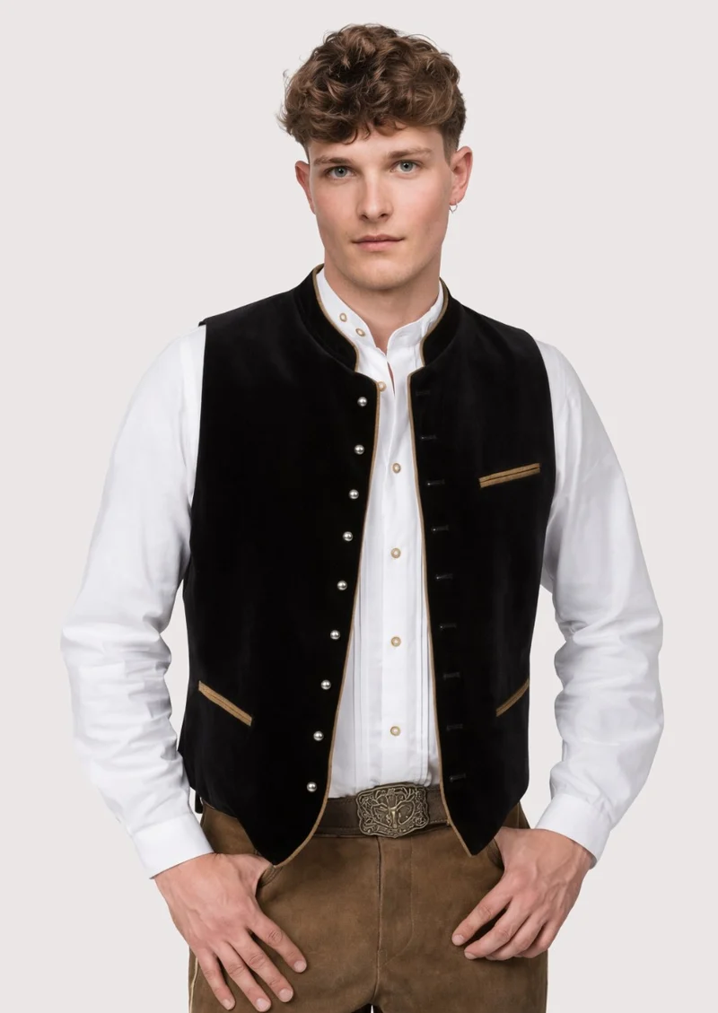 Mens Vintage Black Alpine Vest Top