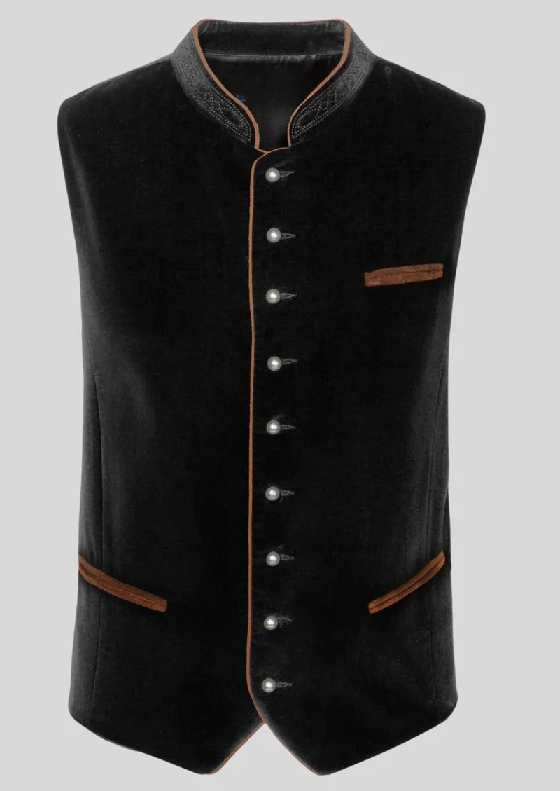 Mens Vintage Black Alpine Vest Top