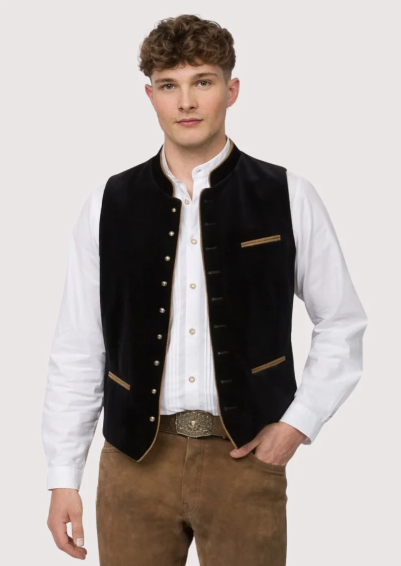 Mens Vintage Black Alpine Vest Top