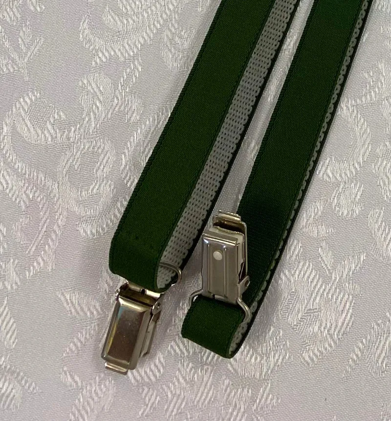 Vintage Hosenträger dunkelgrün H-Form
