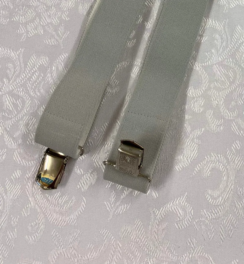 Vintage Hosenträger hellgrau H-Form