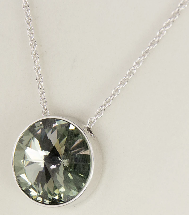 LUISIA® Halskette "Sinja" mit Premium Kristallen - 14 mm - Silber / Black Diamond
