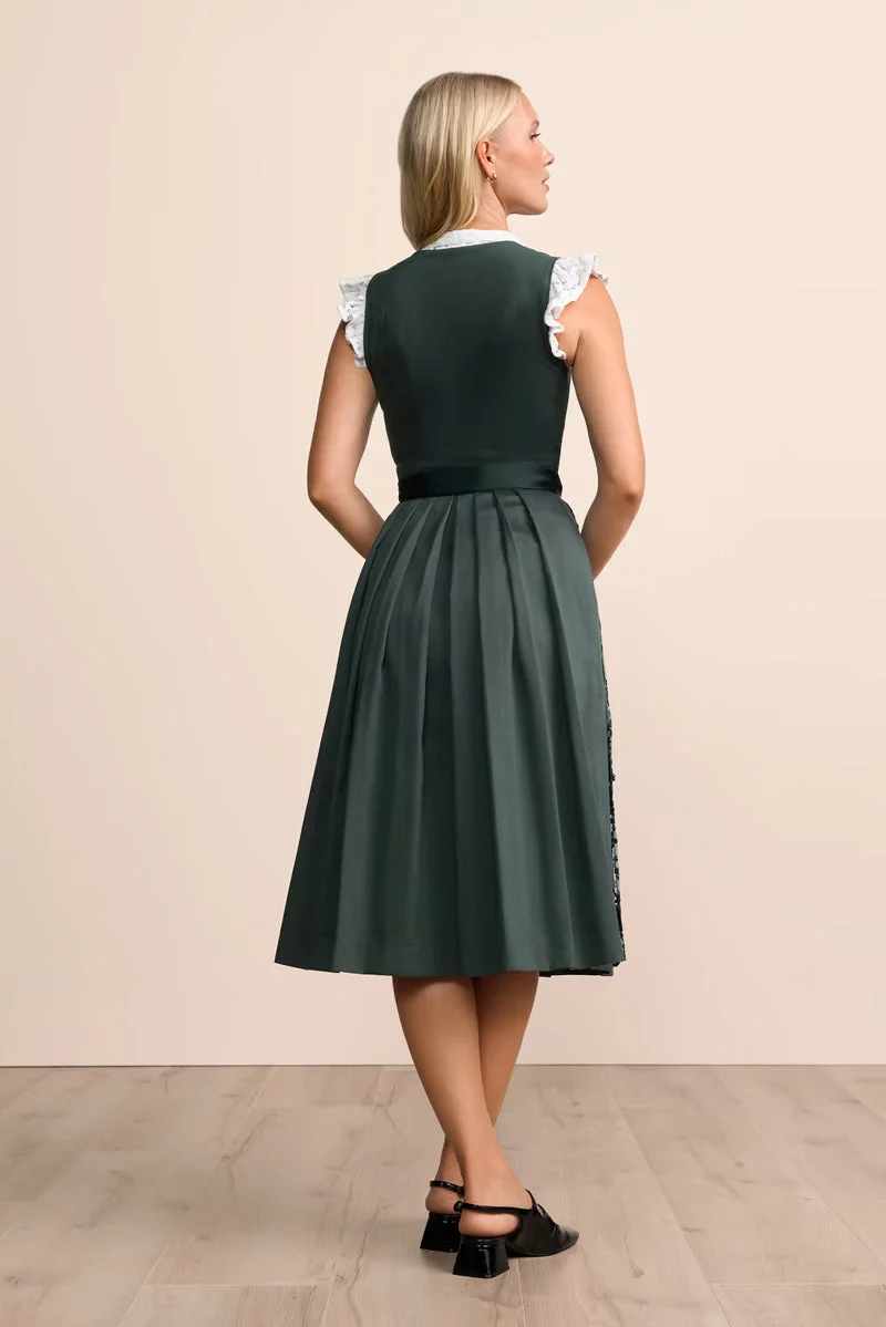 Kruger Lovira Long Dirndl, Green — 70cm 2pc Set