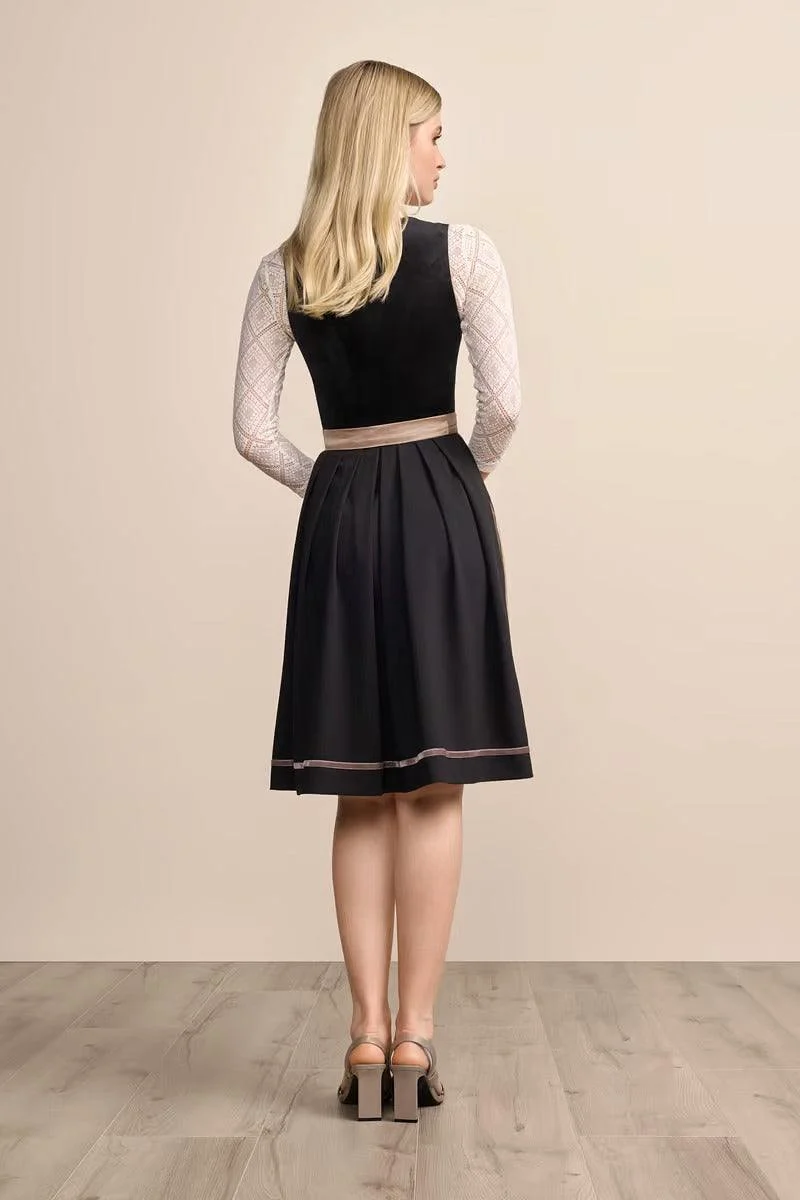 Kruger Suzanne Midi Dirndl, Black — 60cm 2pc Set