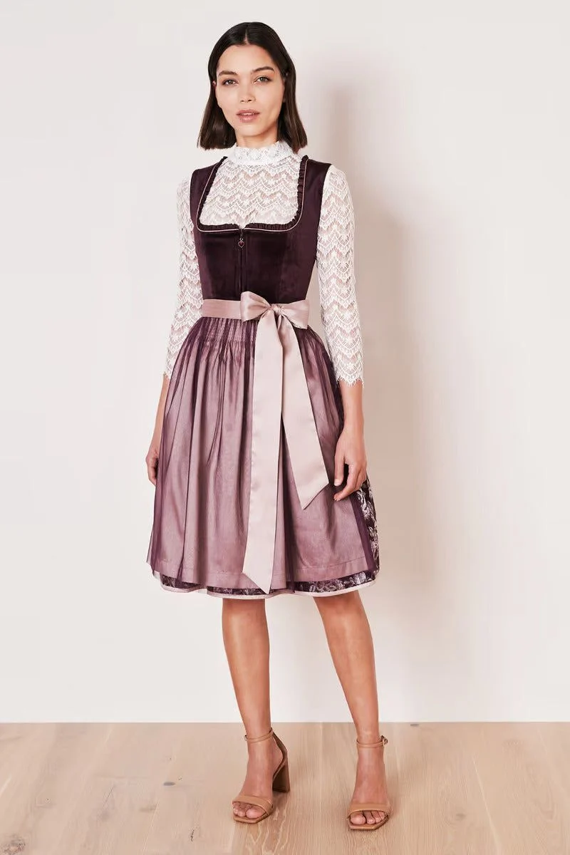 Kruger Joelina Midi Dirndl, Berry — 60cm 2pc Set