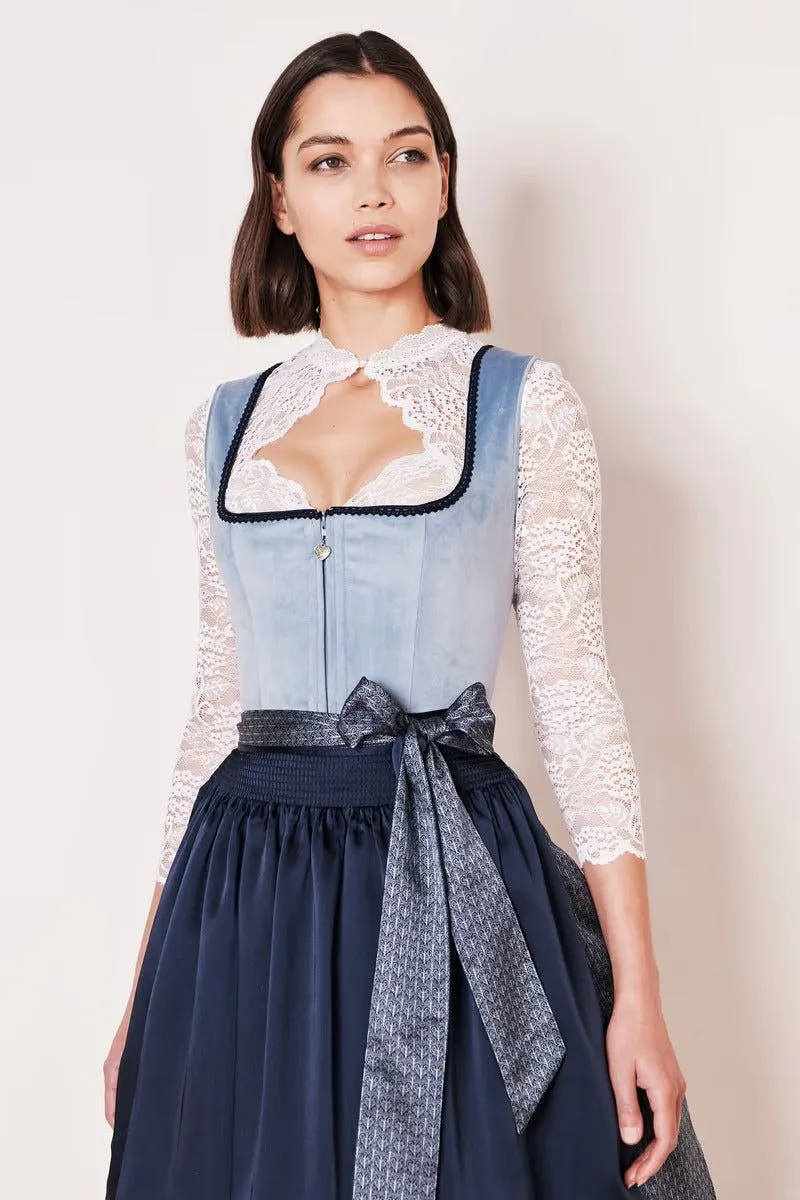 Kruger Dena Midi Dirndl, Blue — 60cm 2pc Set