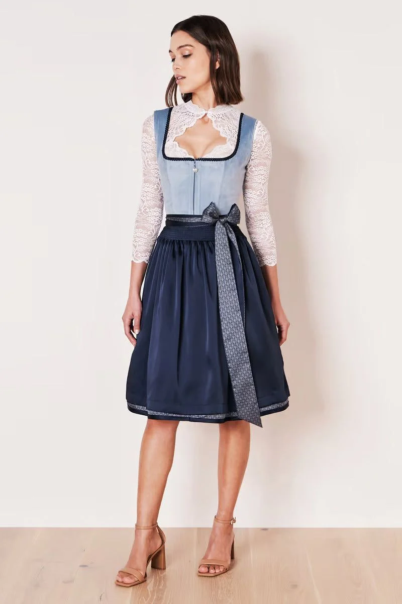 Kruger Dena Midi Dirndl, Blue — 60cm 2pc Set
