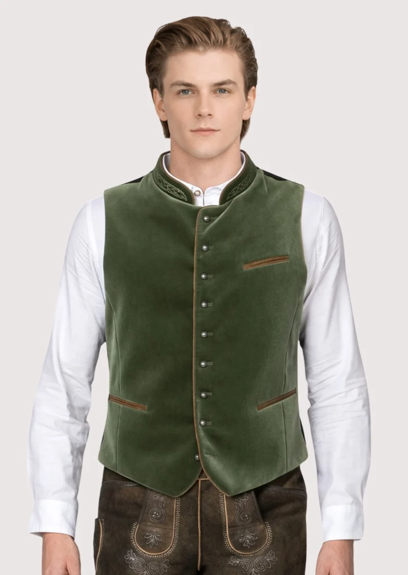 Mens Bavarian Green Alpine Vest