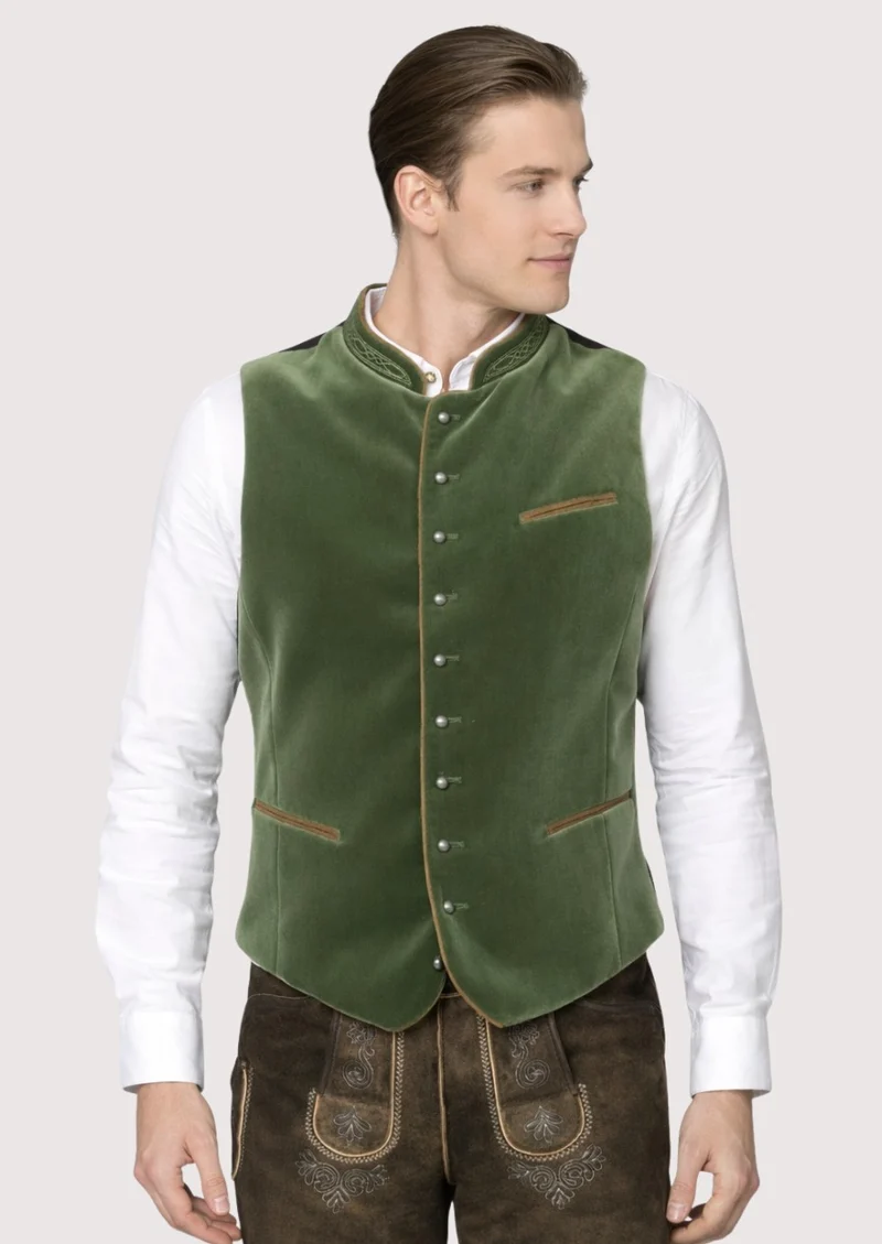 Mens Bavarian Green Alpine Vest