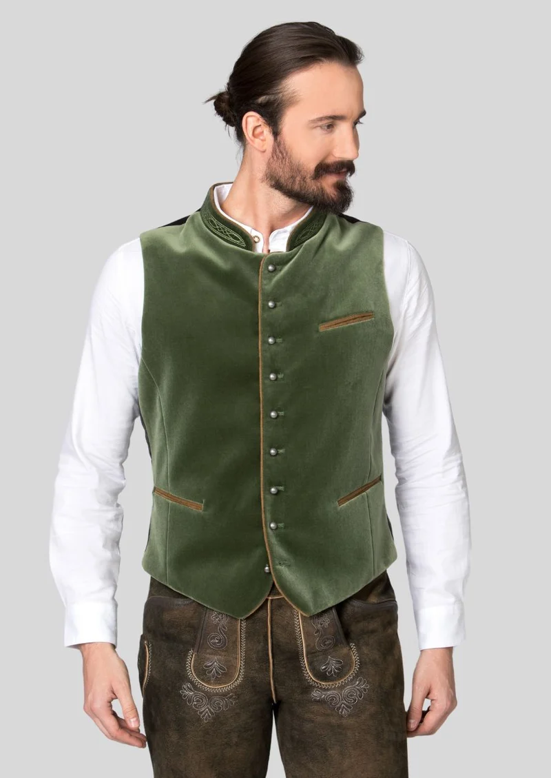 Mens Bavarian Green Alpine Vest