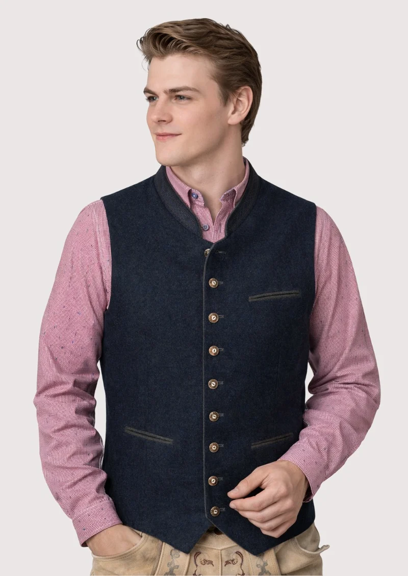 Culturally Inspired Men's Bavarian Trachten Vest