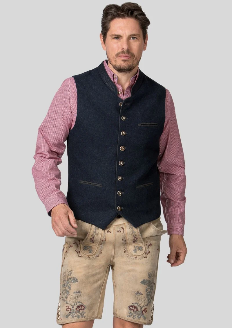 Culturally Inspired Men's Bavarian Trachten Vest