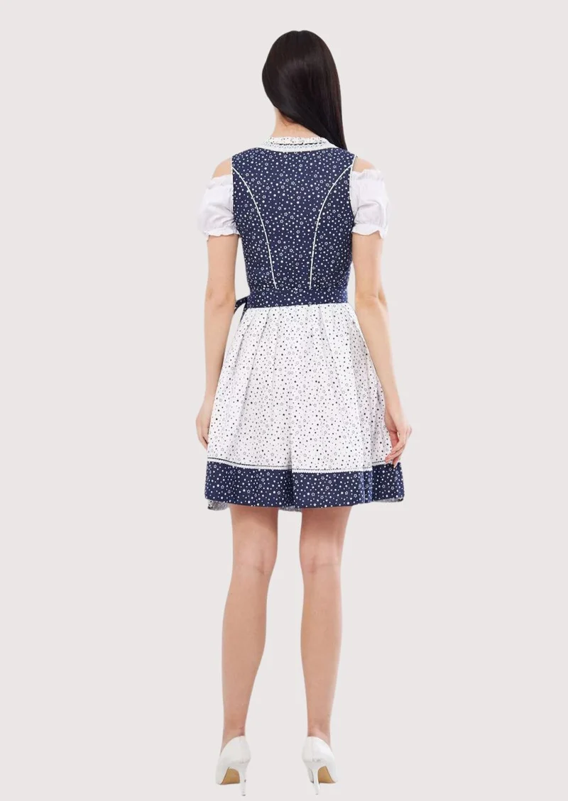 Women’s Navy Floral Dirndl Dress