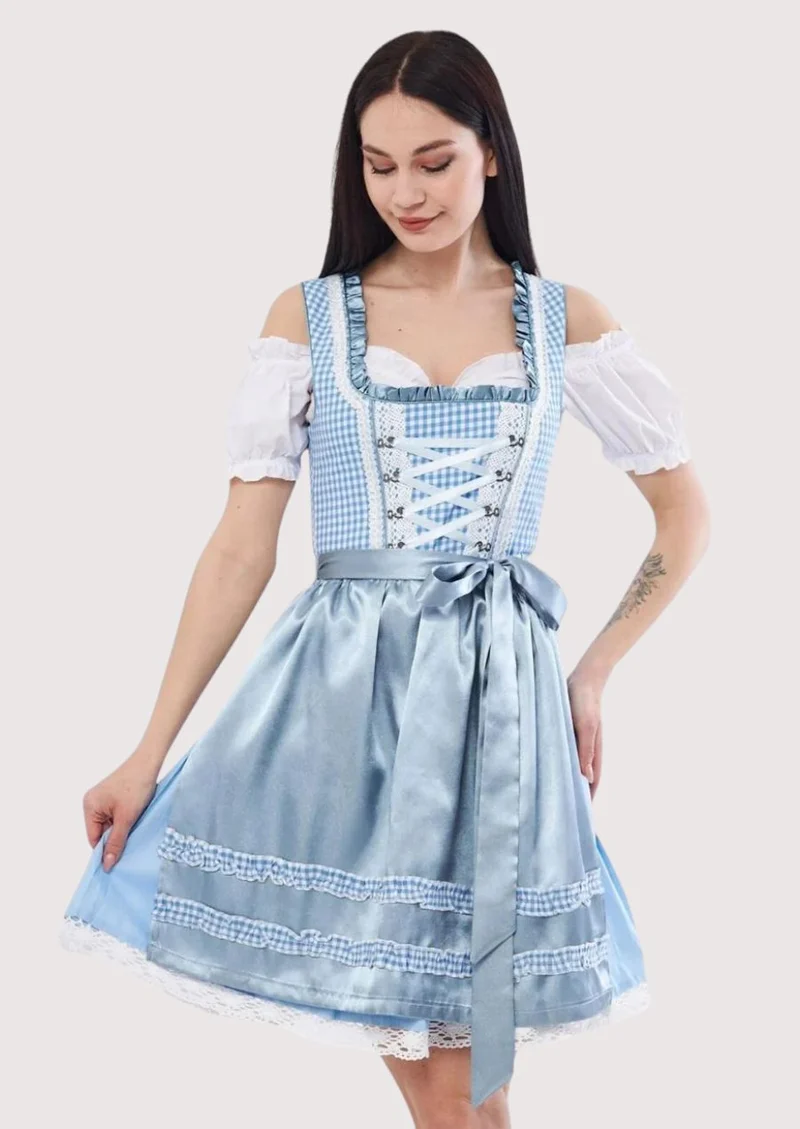 Women’s Sky Gingham Dirndl Dress