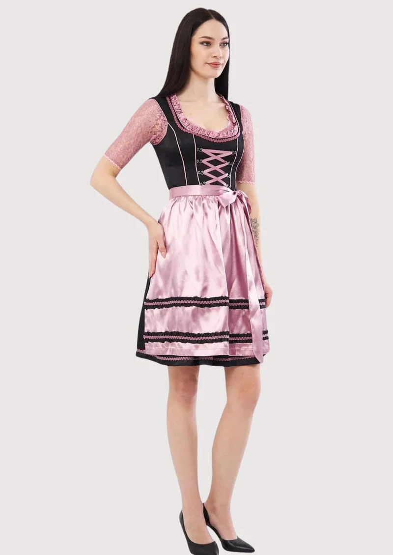 Women’s Satin Pink Dirndl Outfit Wear
