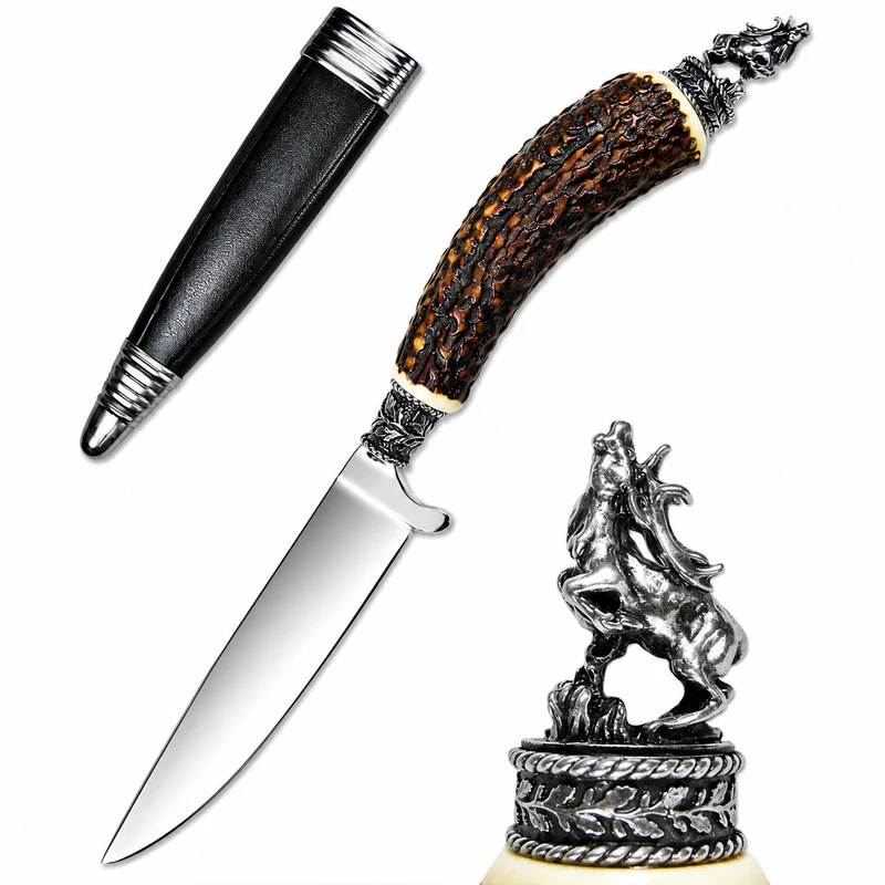 Funk Hirschhorn Trachtenmesser mit Zierfigur | Hirsch