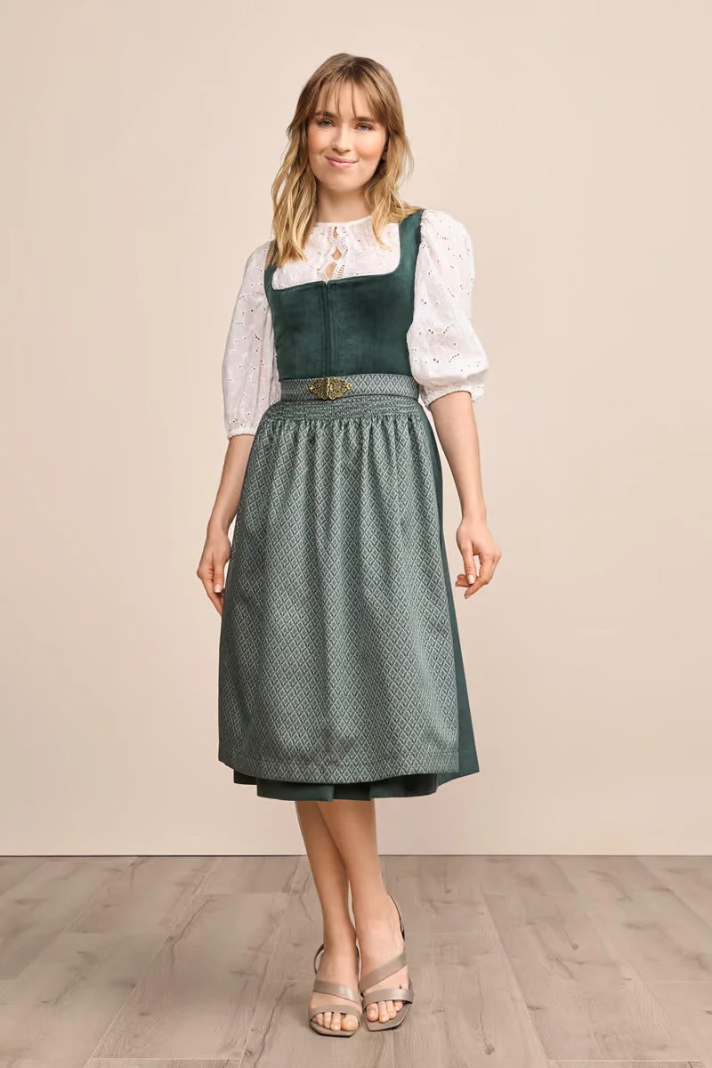 Kruger Long Dirndl 2pcs. 70cm "Alisha" green